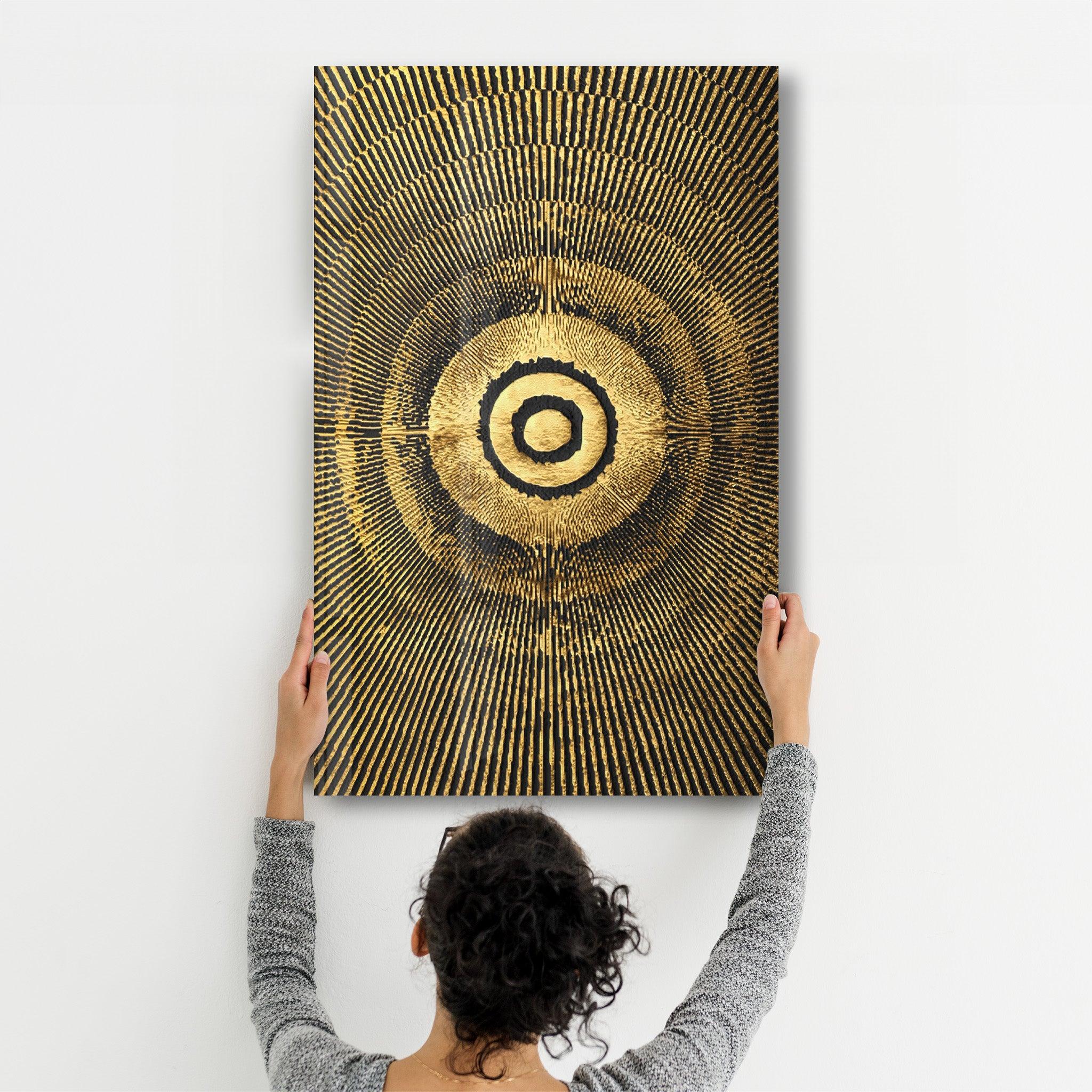 Gold Circle V3 | Glass Wall Art - Artdesigna