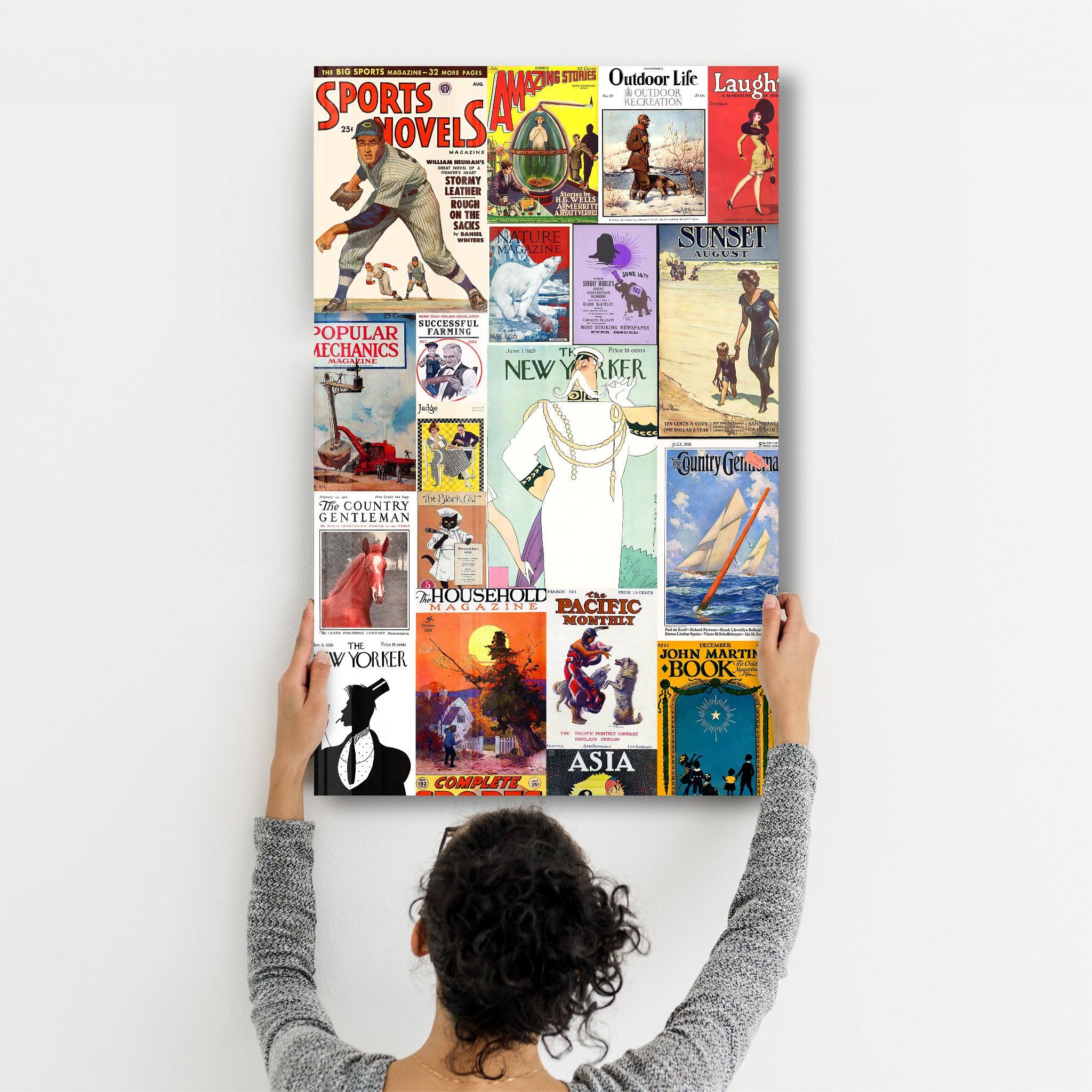 Retro Magazine Covers-4 - Glass Wall Art - Artdesigna