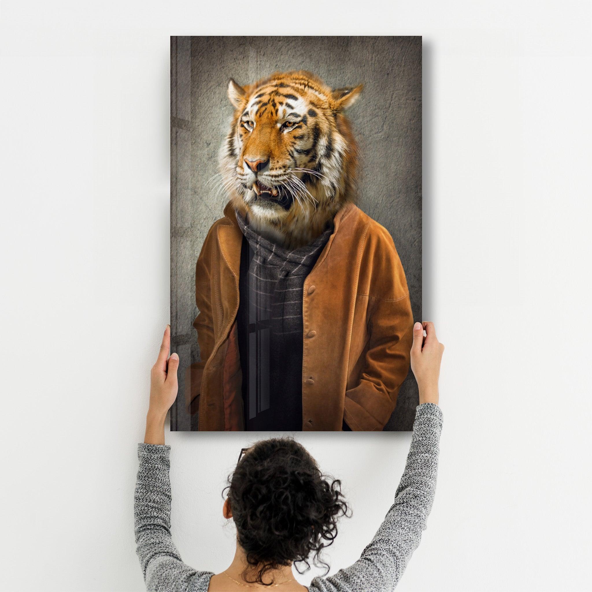 Tiger Head | Glass Wall Art - Artdesigna