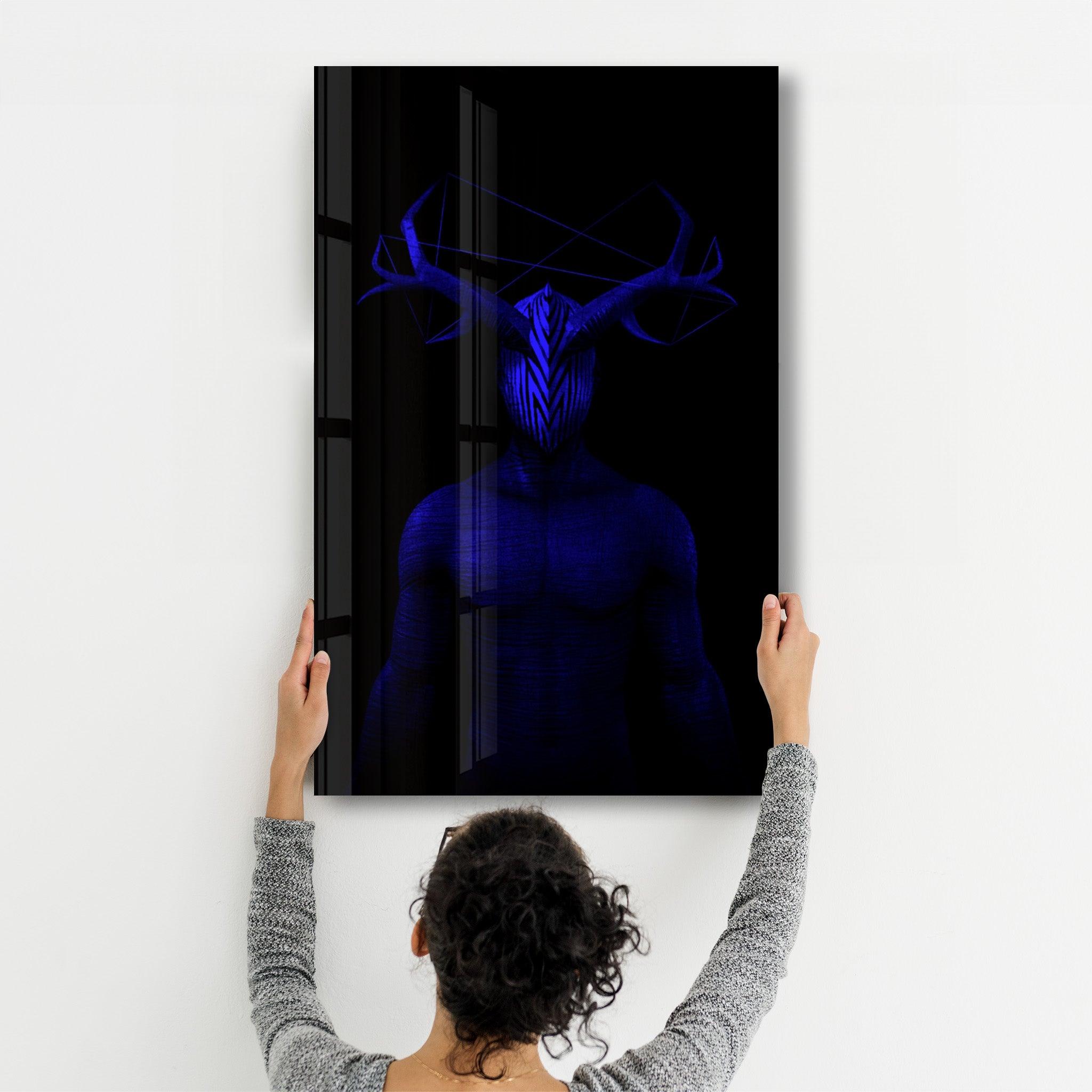 Abstract Masked Man V11 | Glass Wall Art - Artdesigna