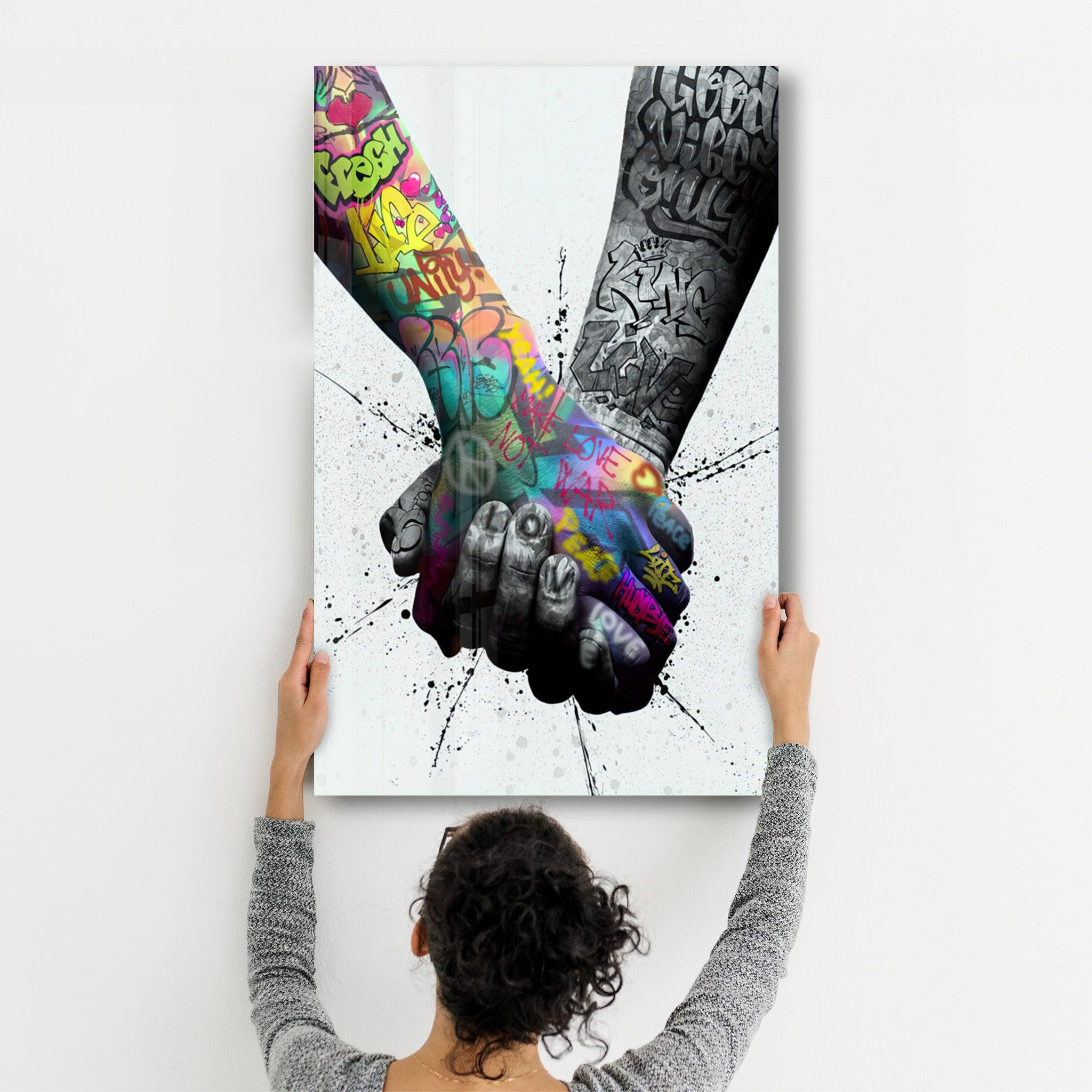 Handhold | Glass Wall Art - Artdesigna