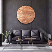 ・"Travertine - Moon - Original"・Rounded Glass Wall Art - ArtDesigna Glass Printing Wall Art