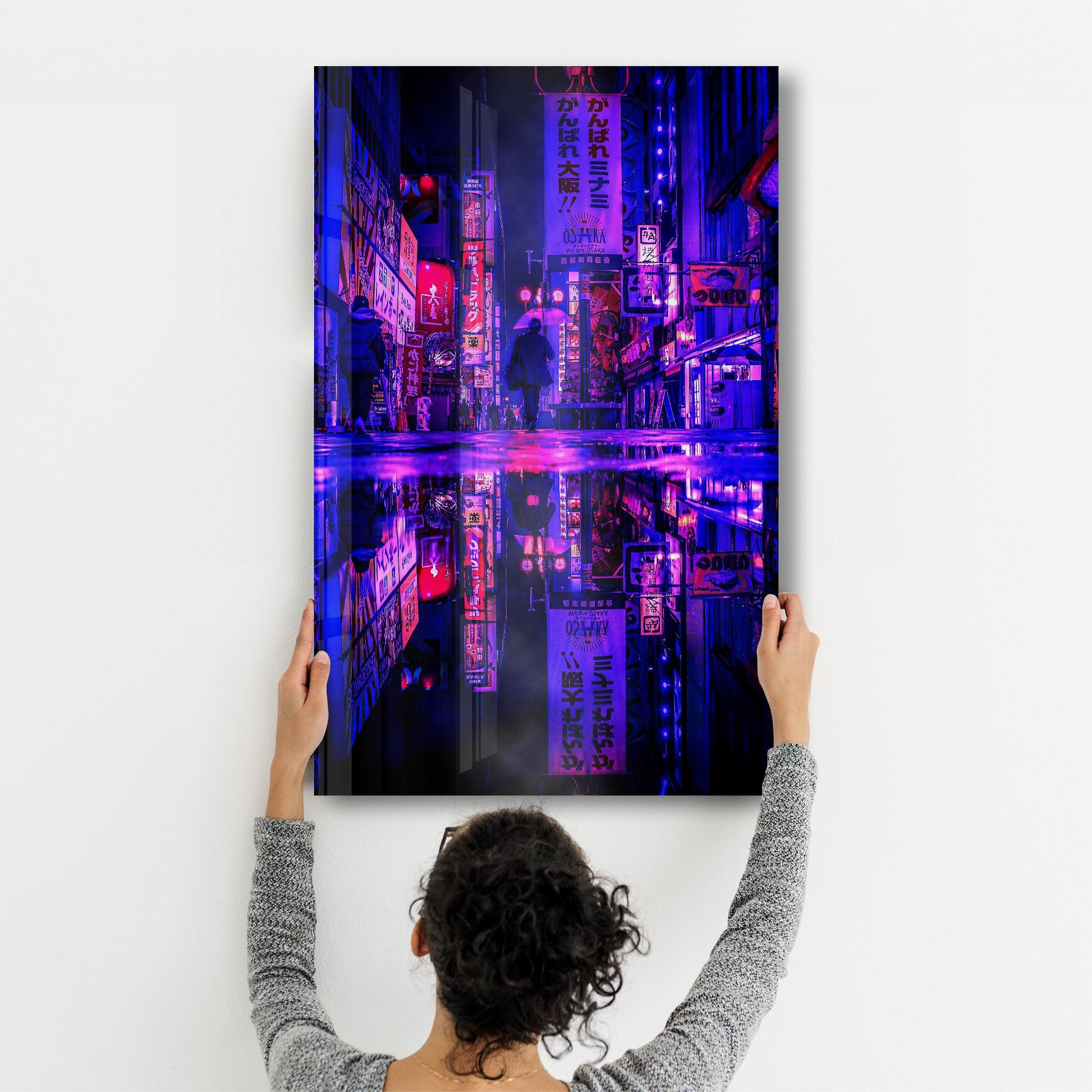 A Night From Osaka | Glass Wall Art - Artdesigna