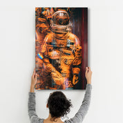 Blurry Astronaut | Designer's Collection Glass Wall Art - Artdesigna