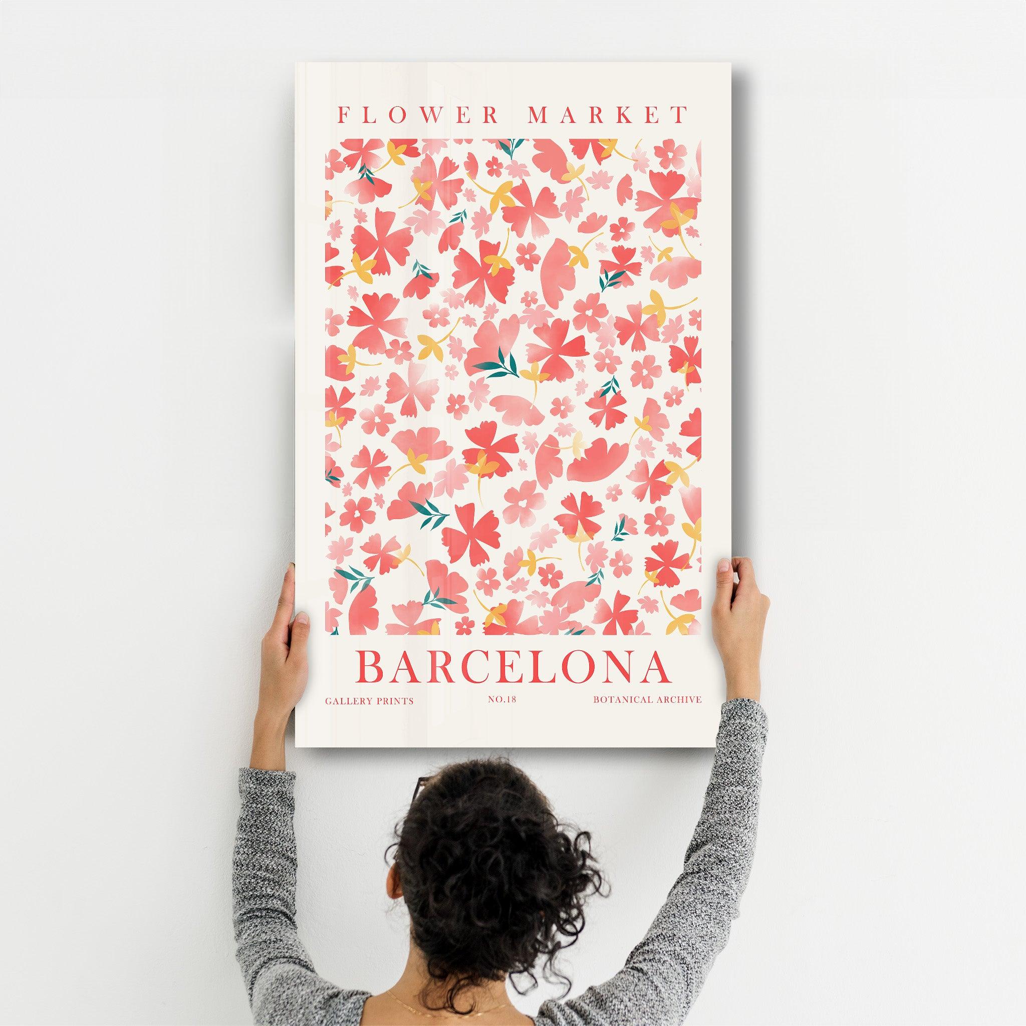 Flower Market No:18 Barcelona | Gallery Print Collection Glass Wall Art - Artdesigna