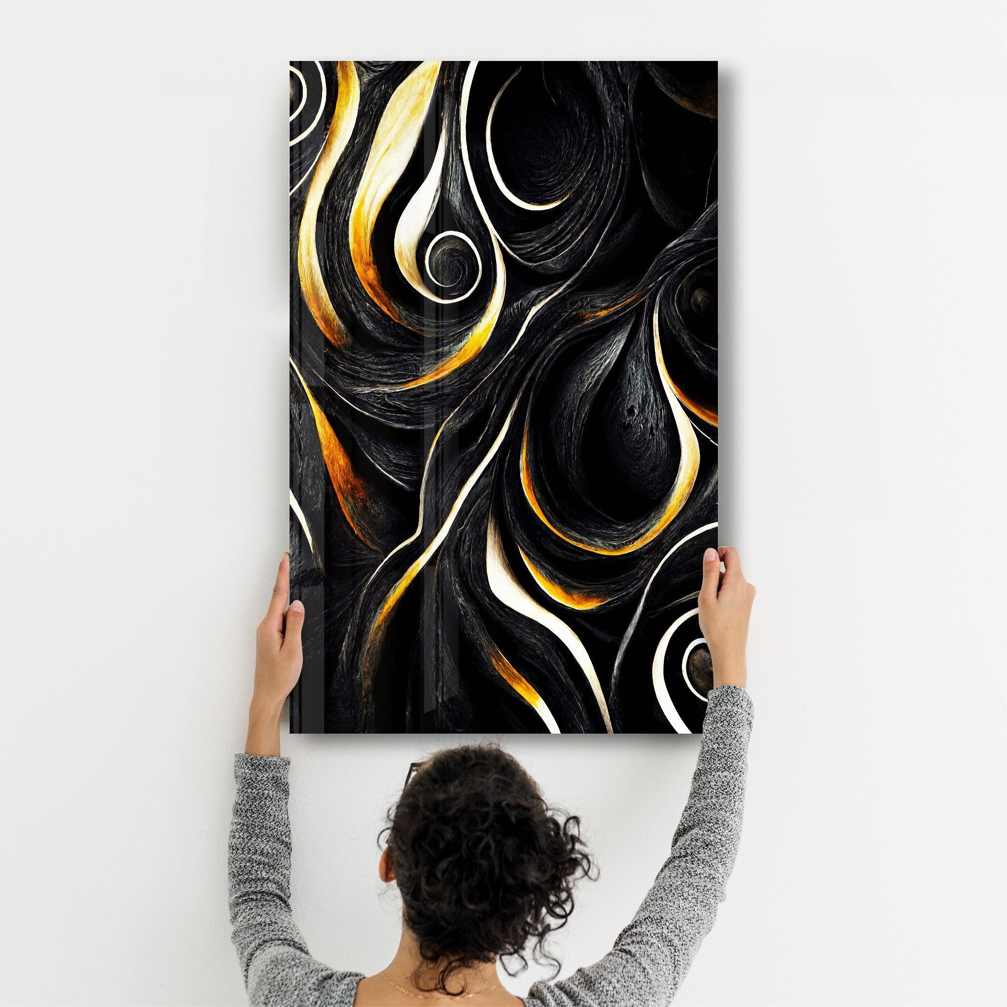 Golden Black Wood | Secret World Collection Glass Wall Art - Artdesigna