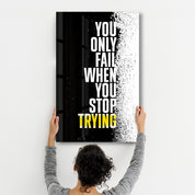 Don't Stop Trying | Designer's Collection Glass Wall Art - Artdesigna