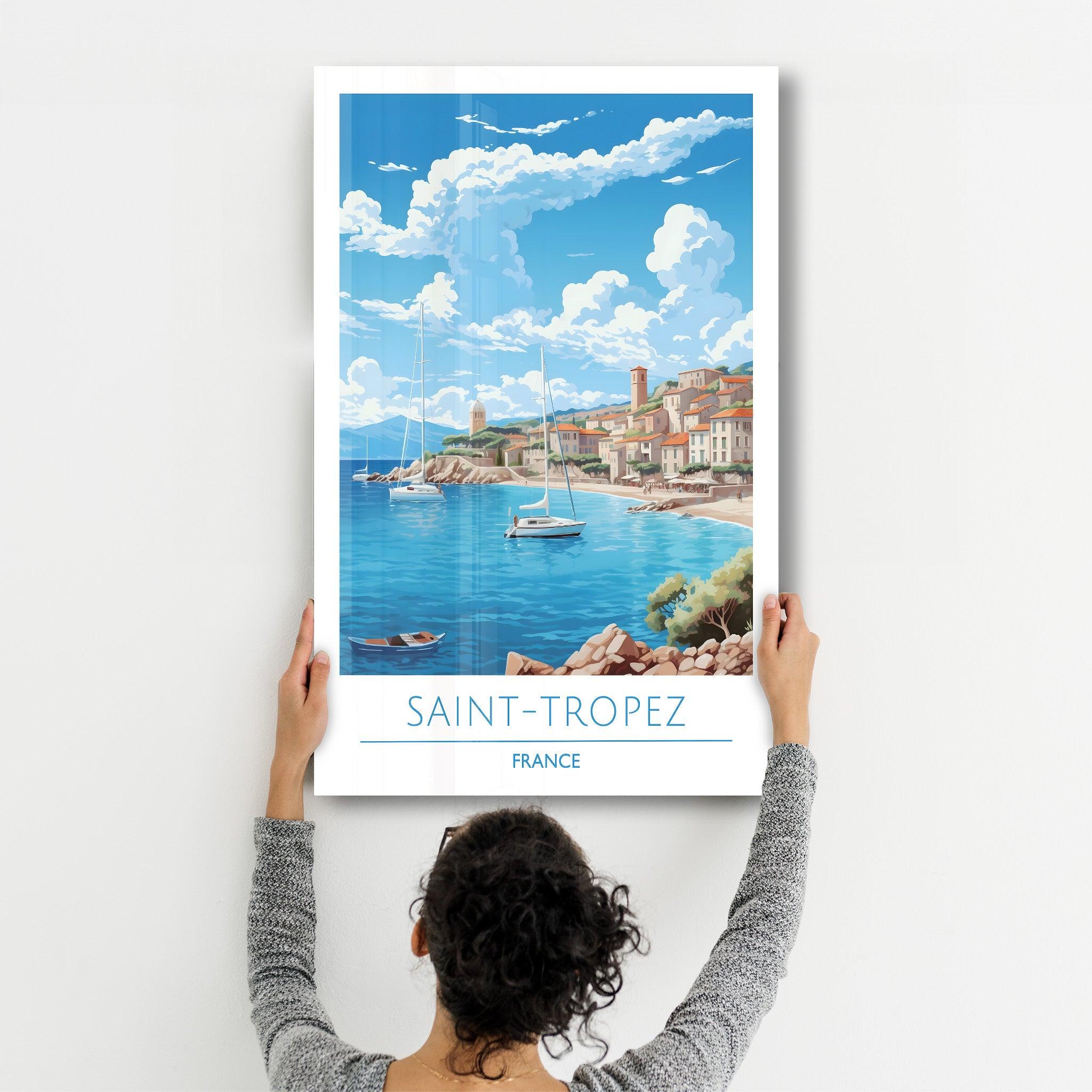 Saint-Tropez France-Travel Posters | Glass Wall Art - Artdesigna