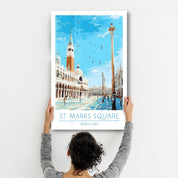 St. Marks Sqaure-Venice Italy-Travel Posters | Glass Wall Art - Artdesigna