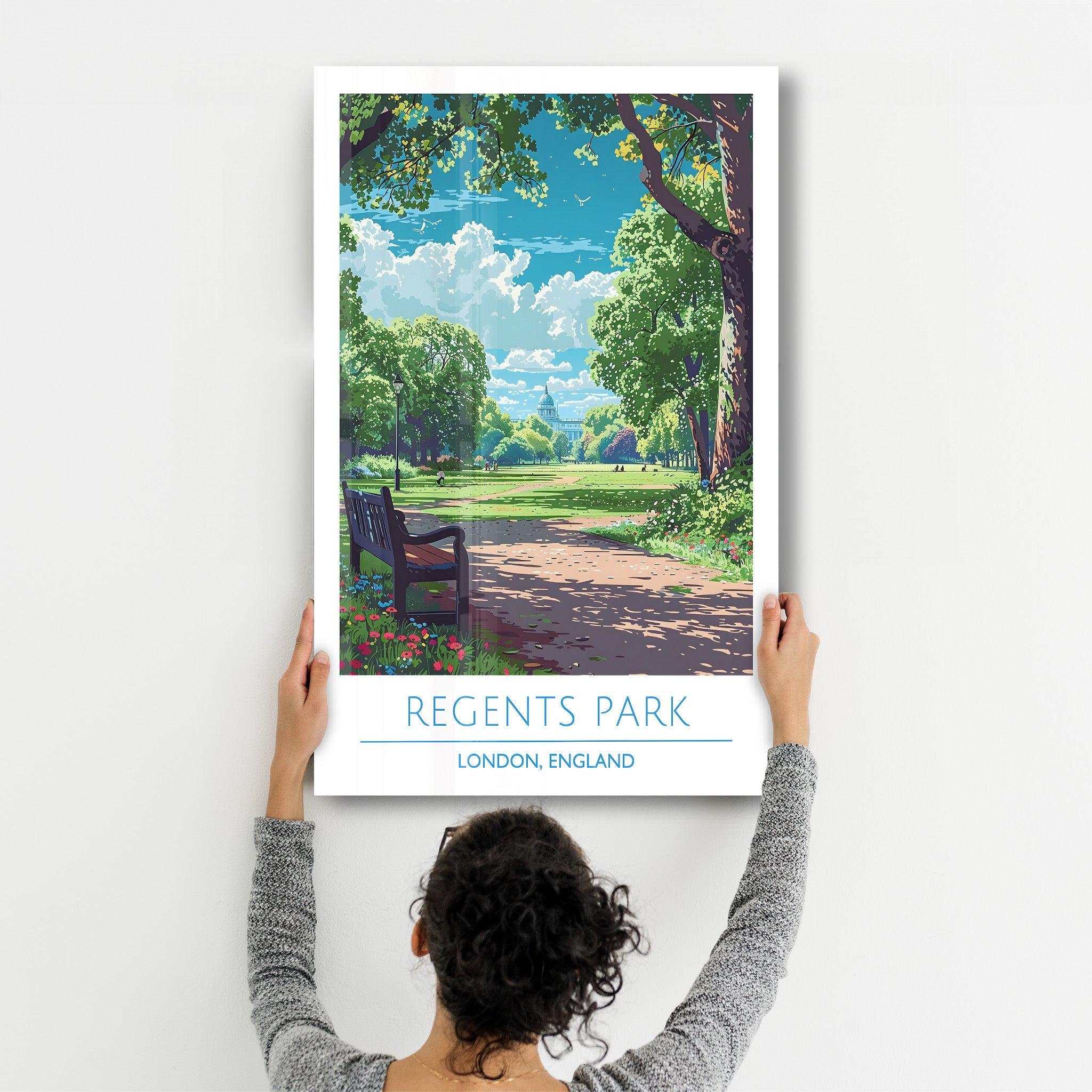 Regents Park-London England-Travel Posters | Glass Wall Art - Artdesigna