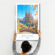 Barcelona Spain-Travel Posters | Glass Wall Art - Artdesigna