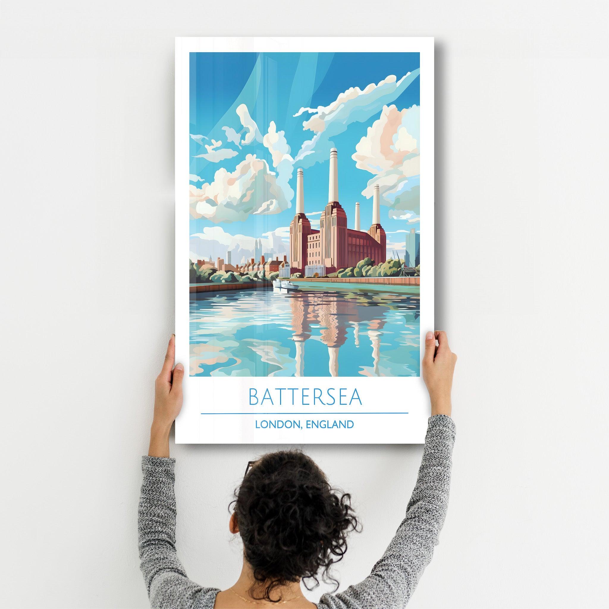 Battersea-London England-Travel Posters | Glass Wall Art - Artdesigna