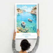 Rhodes Greece-Travel Posters | Glass Wall Art - Artdesigna