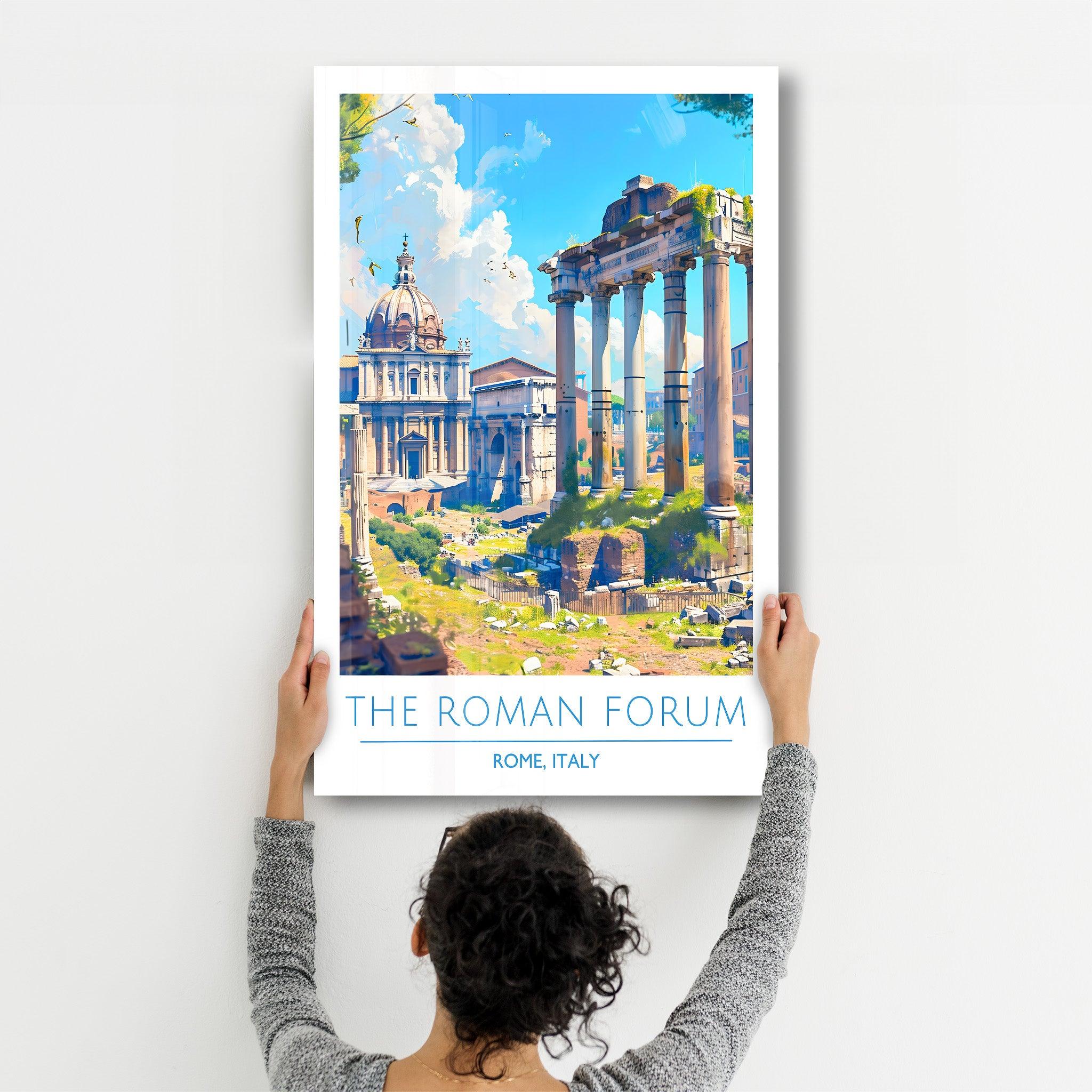 The Roman Forum-Rome Italy-Travel Posters | Glass Wall Art - Artdesigna