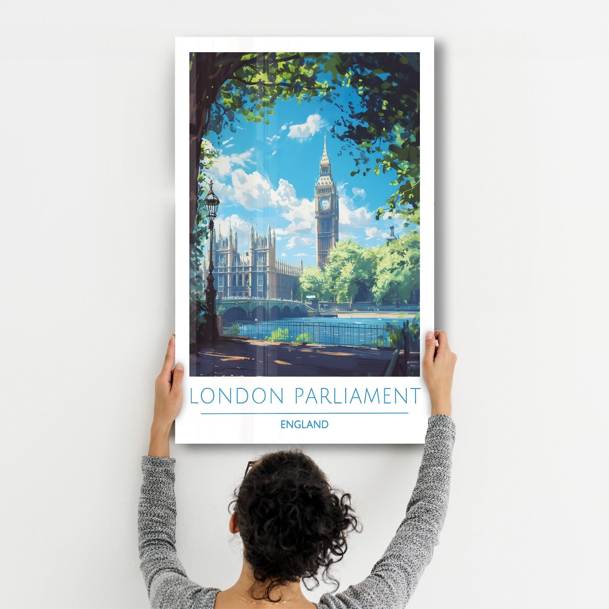 London Parliament England 1-Travel Posters | Glass Wall Art - Artdesigna