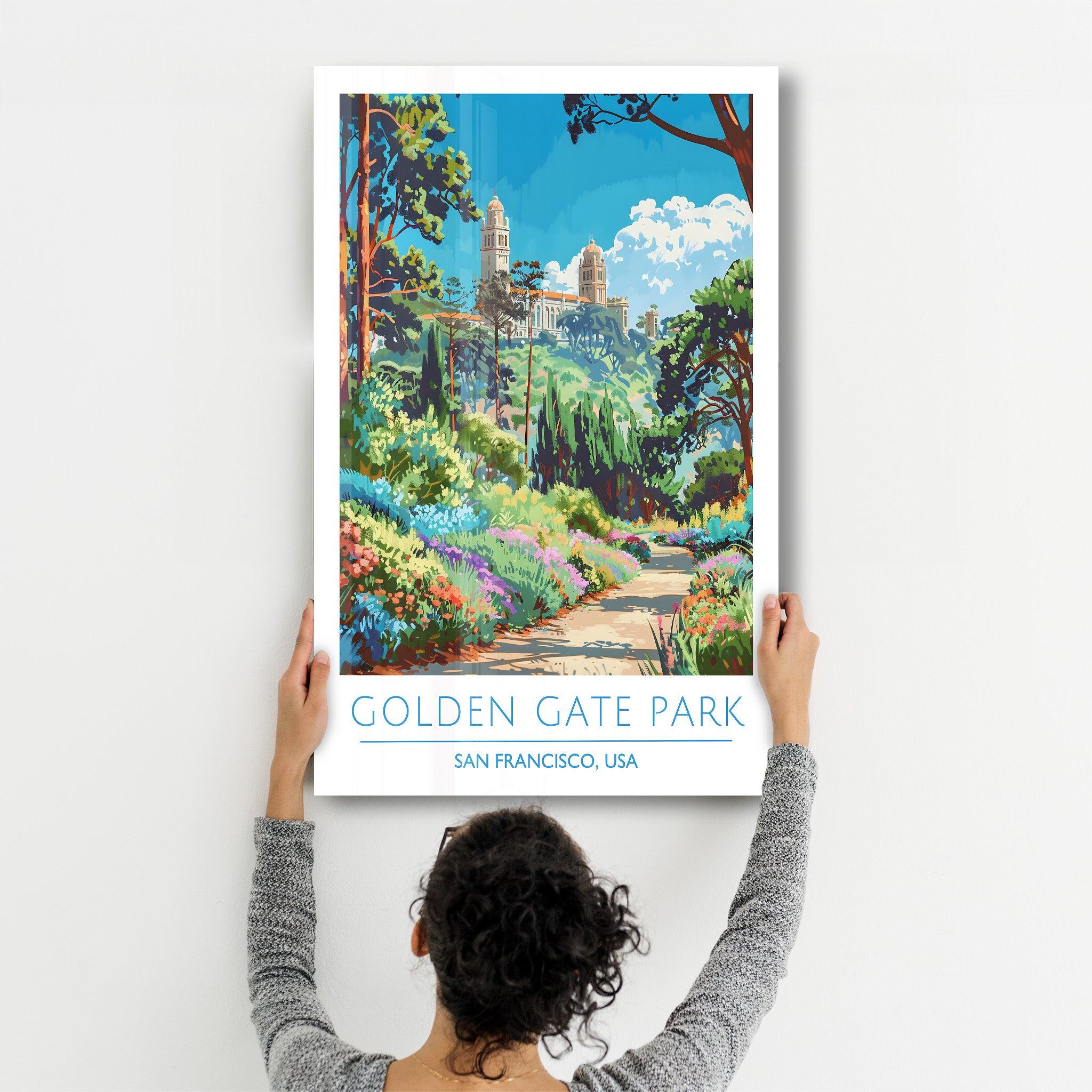 Golden Gate Park-San Francisco USA-Travel Posters | Glass Wall Art - Artdesigna