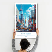 New York USA 3-Travel Posters | Glass Wall Art - Artdesigna