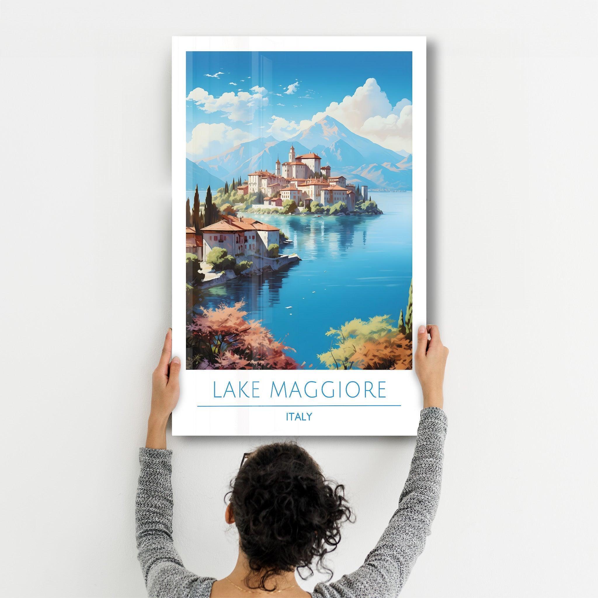 Lake Maggiore Italy-Travel Posters | Glass Wall Art - Artdesigna