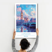 London England 4-Travel Posters | Glass Wall Art - Artdesigna