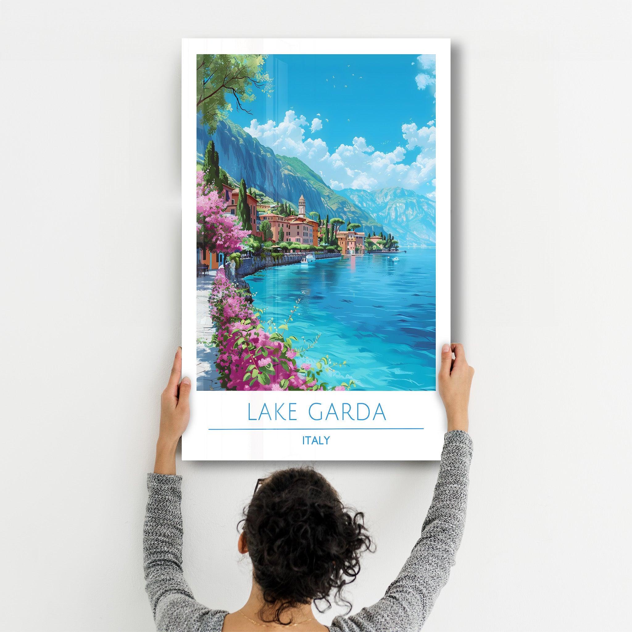 Lake Garda Italy-Travel Posters | Glass Wall Art - Artdesigna