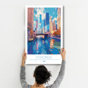 Chicago USA-Travel Posters | Glass Wall Art - Artdesigna