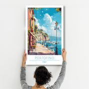 Portofino Italy-Travel Posters | Glass Wall Art - Artdesigna