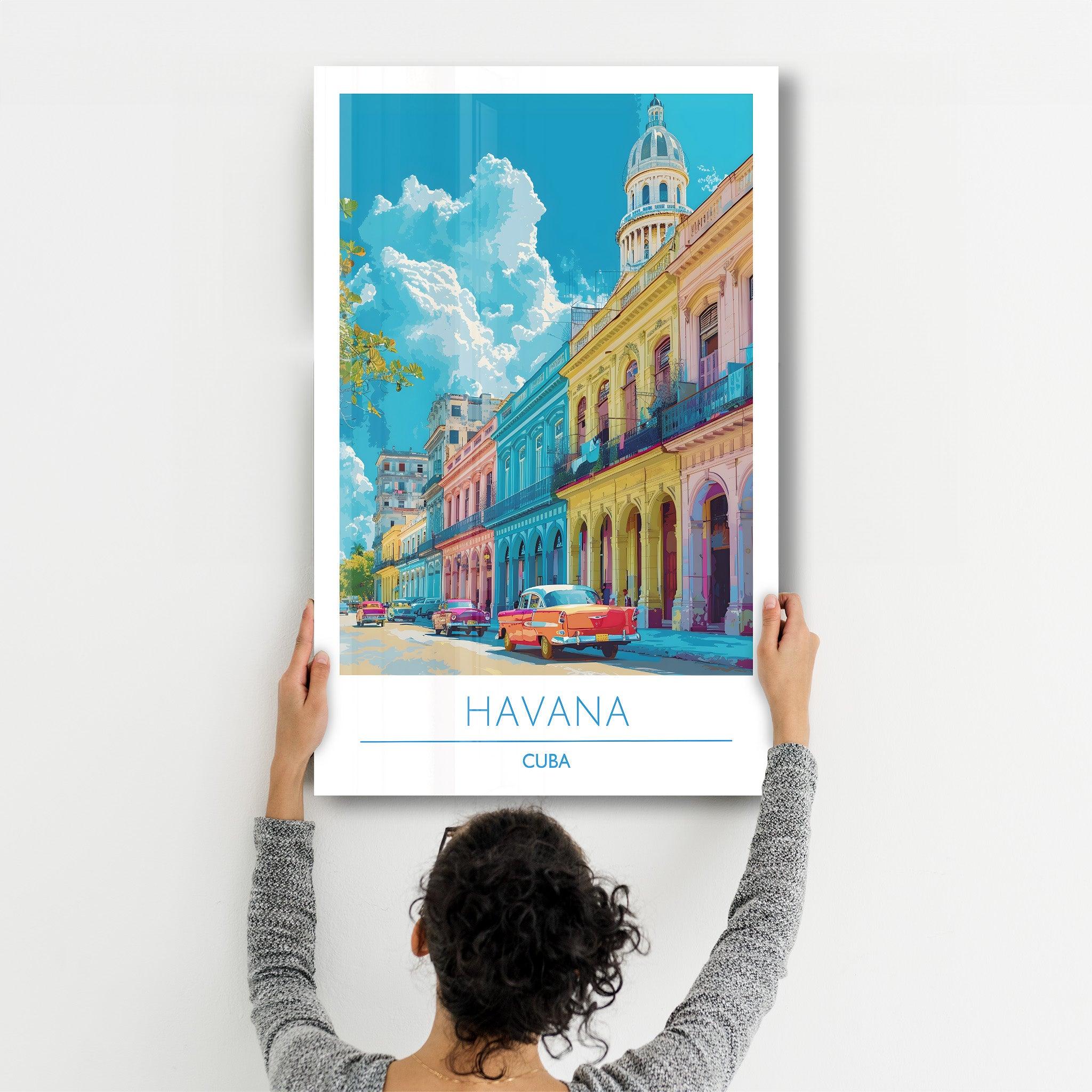 Havana Cuba 2-Travel Posters | Glass Wall Art - Artdesigna