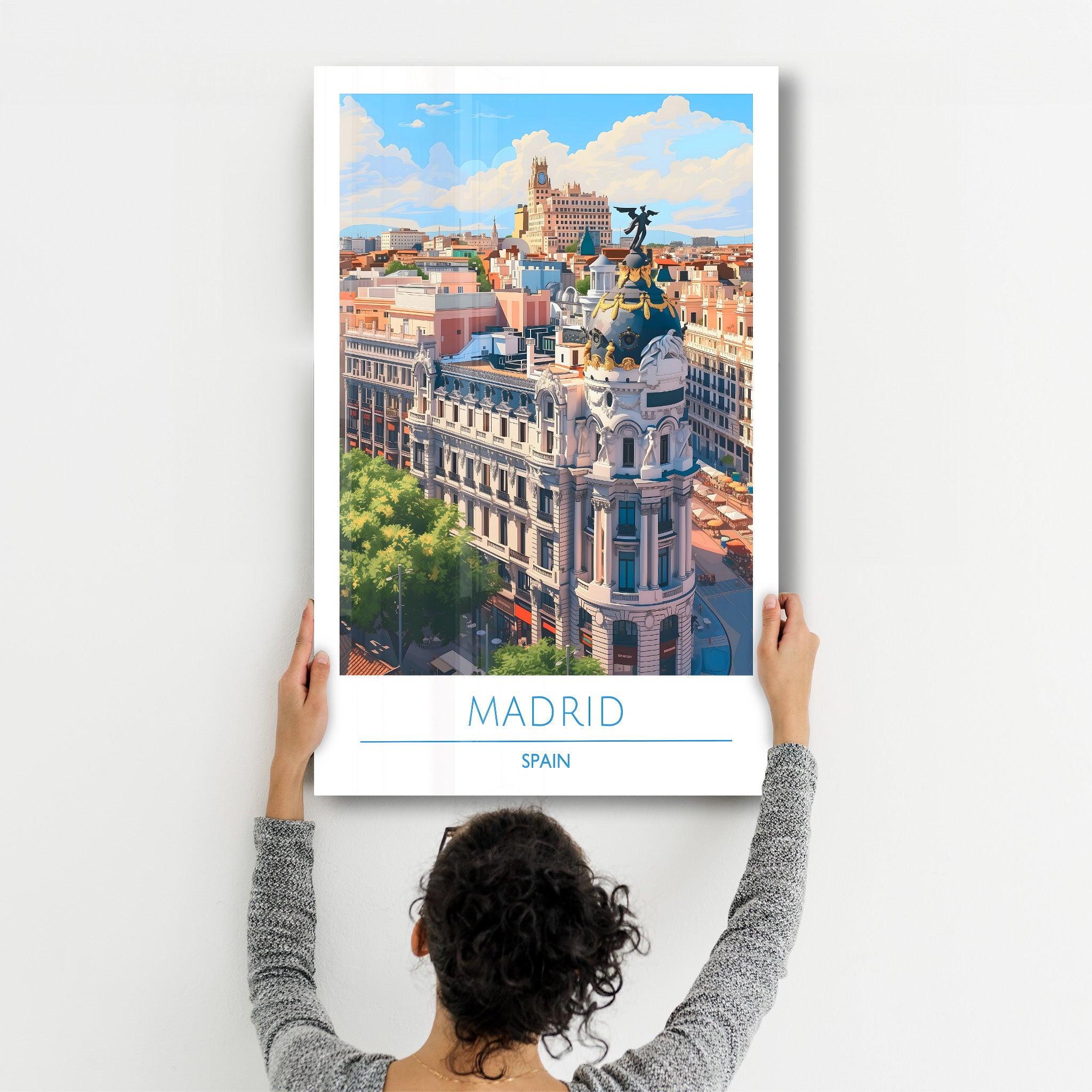 Madrid Spain-Travel Posters | Glass Wall Art - Artdesigna