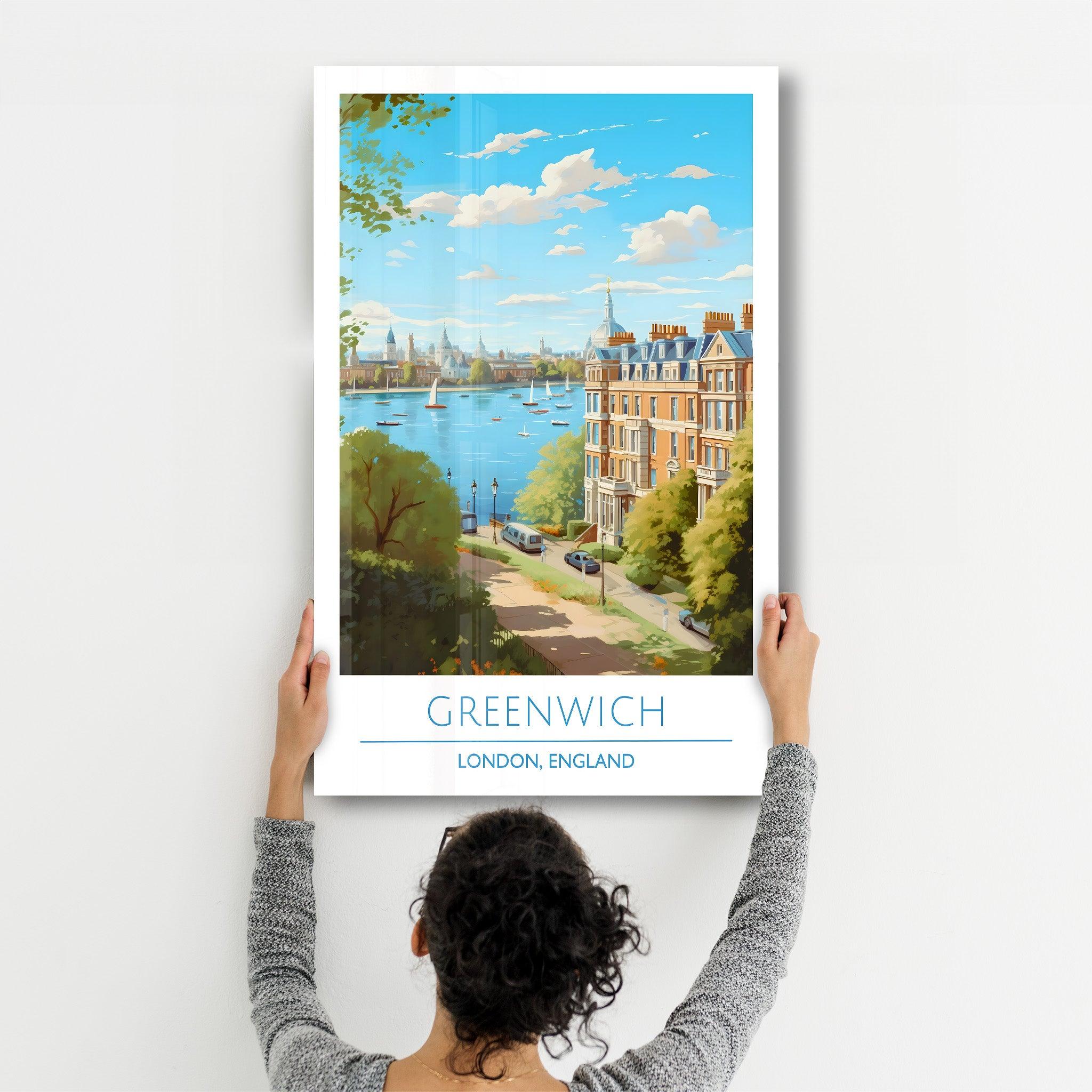 Greenwich-London England-Travel Posters | Glass Wall Art - Artdesigna