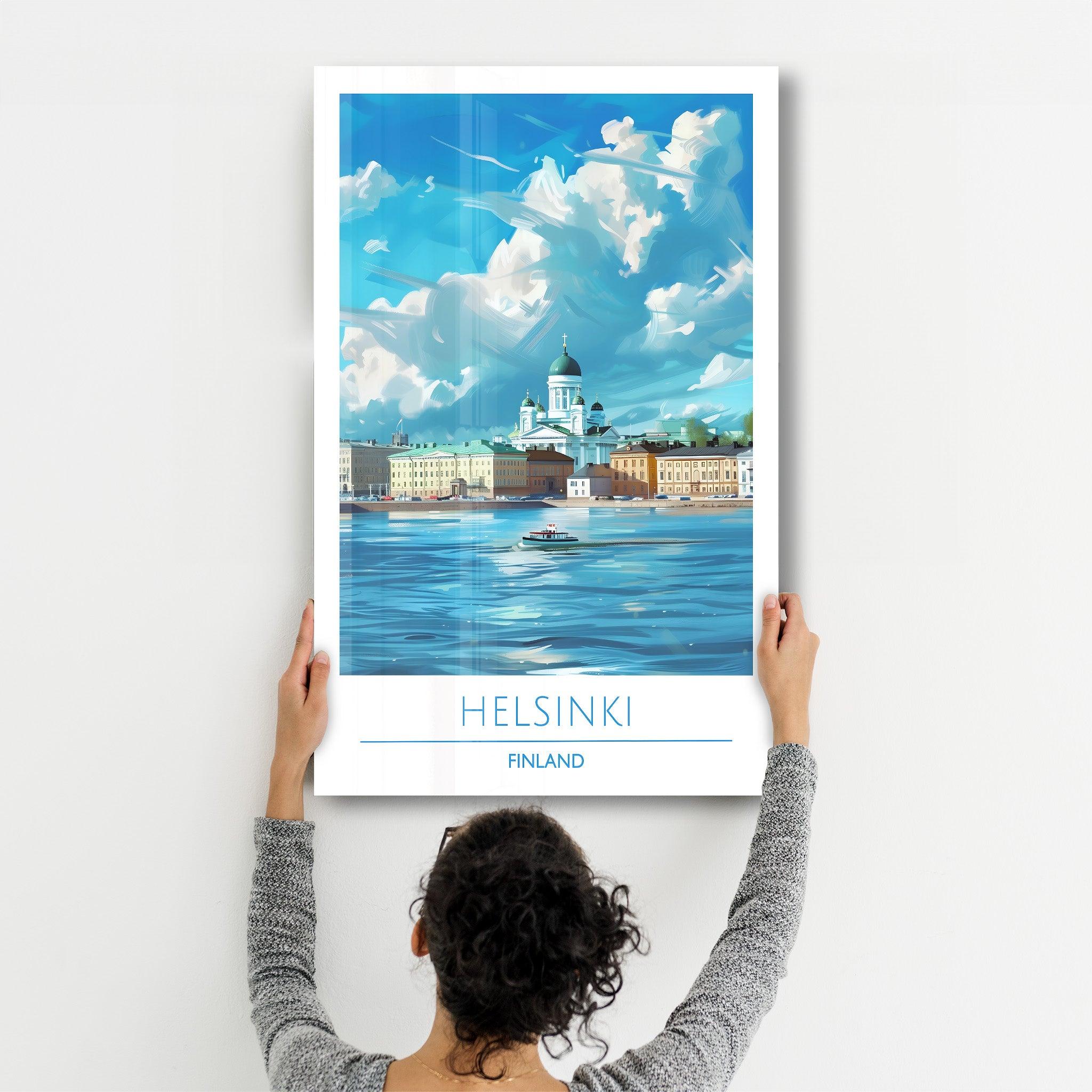 Helsinki Finland-Travel Posters | Glass Wall Art - Artdesigna