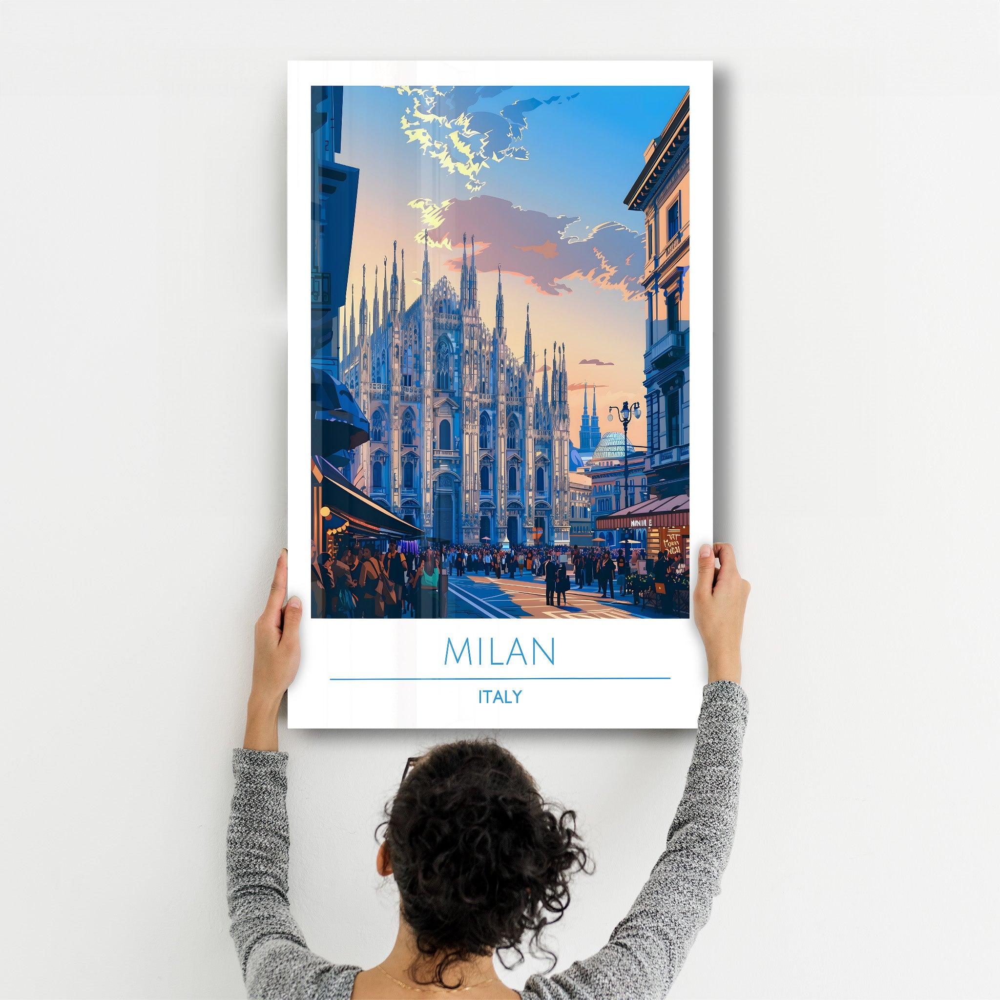 Milan Italy-Travel Posters | Glass Wall Art - Artdesigna