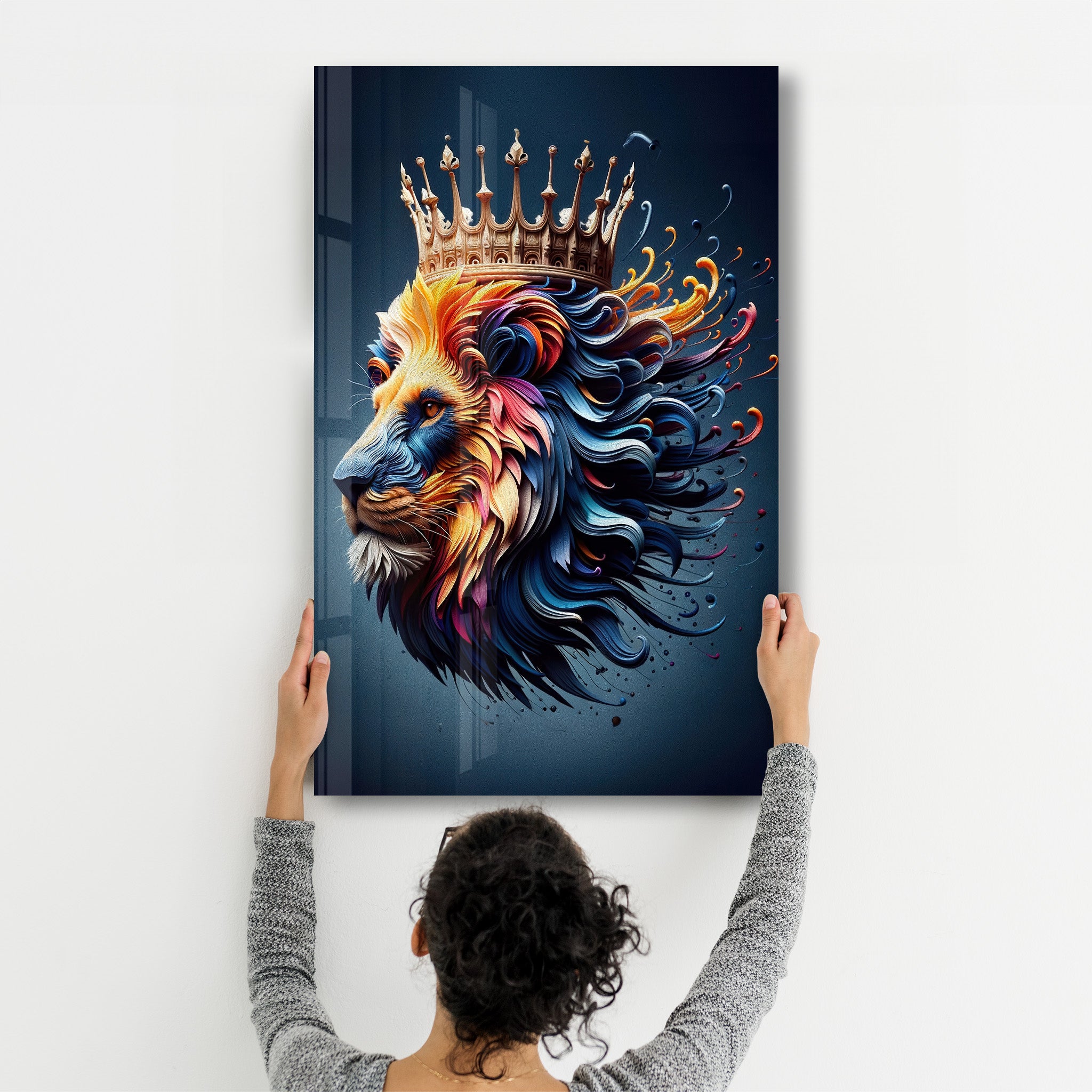 King Leo - Glass Wall Art - Artdesigna