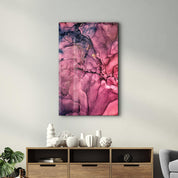 Pink Wave Pattern | Glass Wall Art - Artdesigna