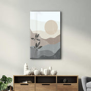 Abstract Flower and Sun | Glass Wall Art - Artdesigna