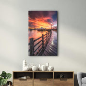 Black Pier | Glass Wall Art - Artdesigna