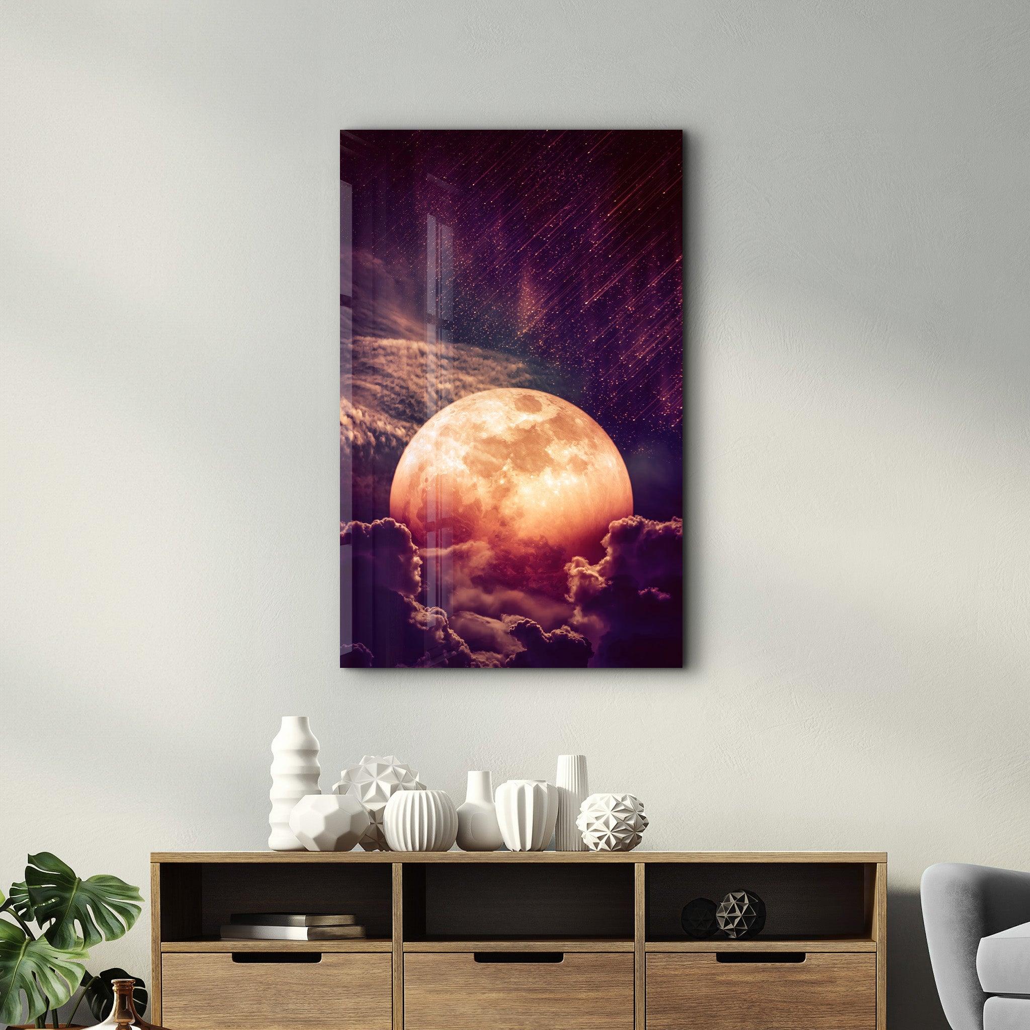 Meteor Shower | Glass Wall Art - Artdesigna