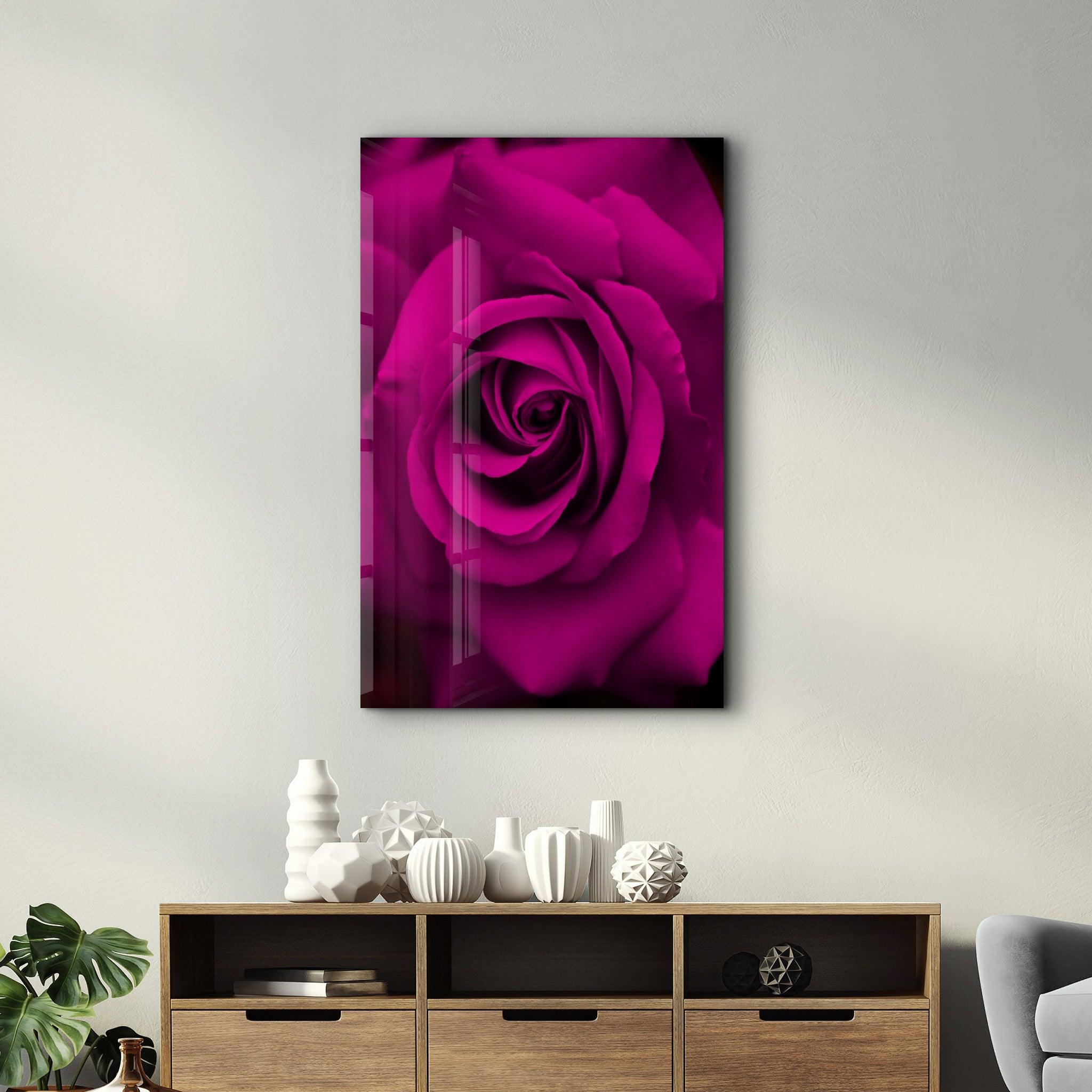 Rose | Glass Wall Art - Artdesigna