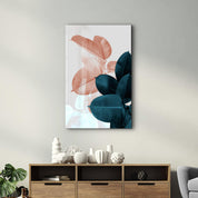 Abstract Leaves | Glass Wall Art - Artdesigna