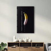 Abstract Banana | Glass Wall Art - Artdesigna