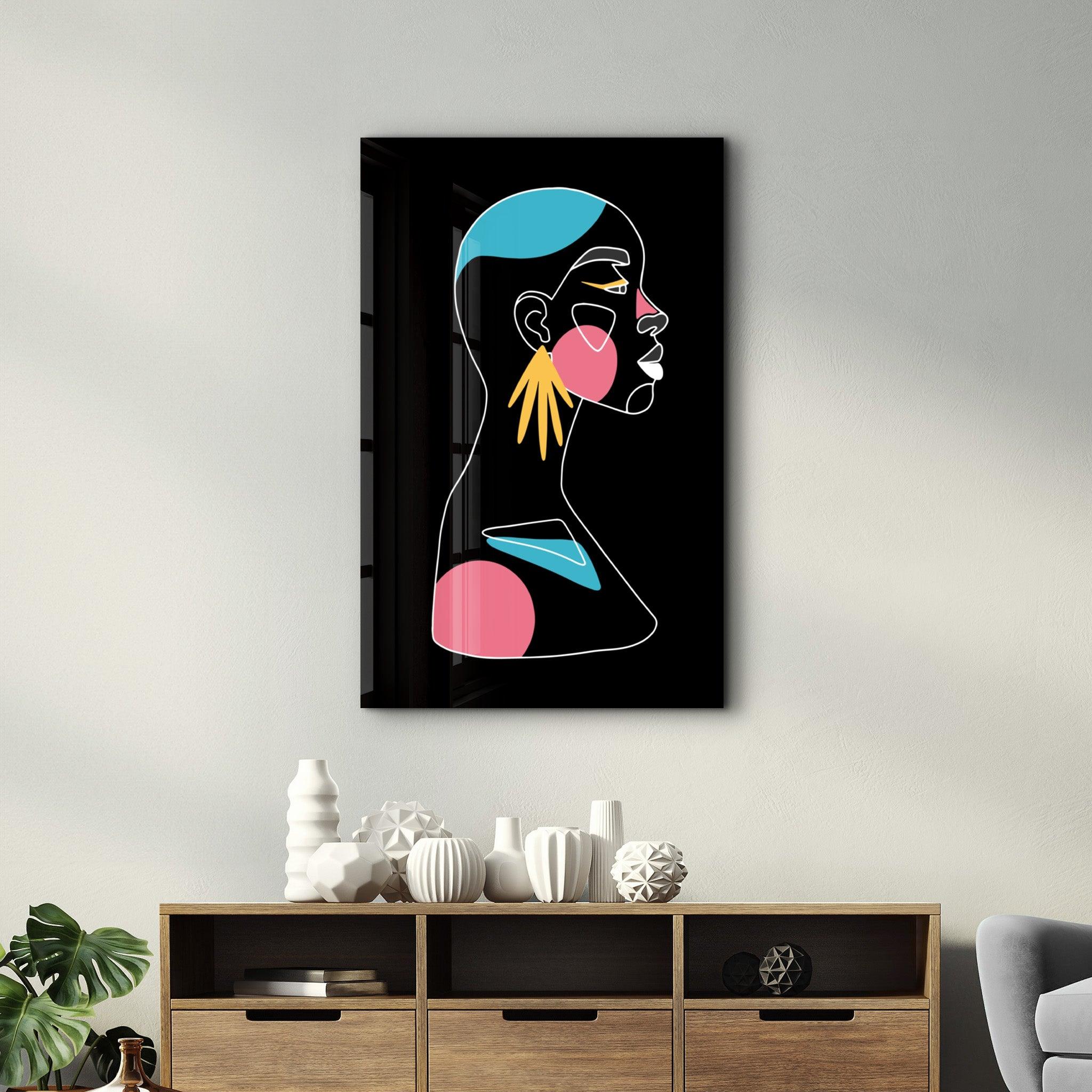 Modern Line Abstract V4 | Glass Wall Art - Artdesigna