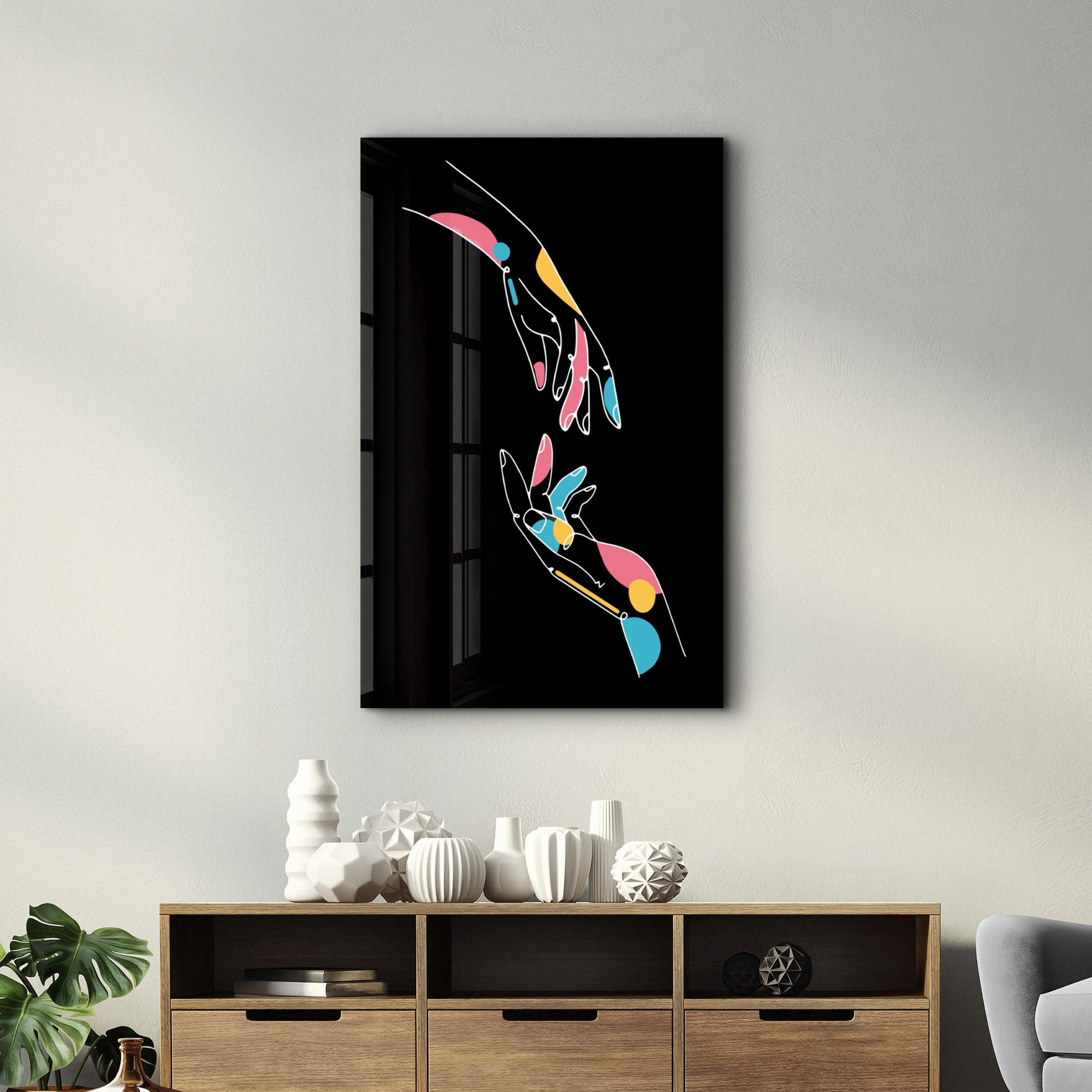 Modern Line Abstract V5 | Glass Wall Art - Artdesigna