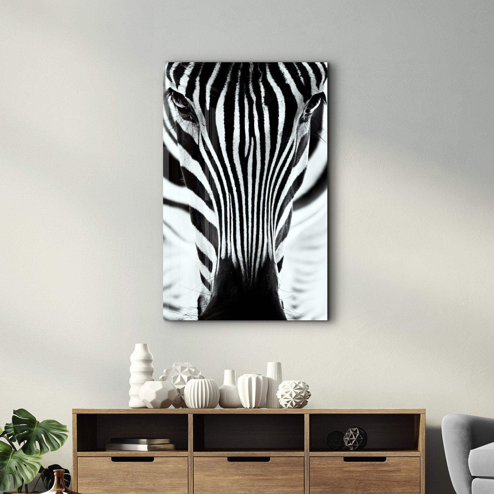 Zebra V2 | Glass Wall Art - Artdesigna