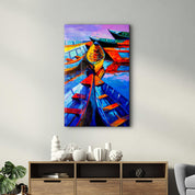 Boats Meeting | Glass Wall Art - Artdesigna