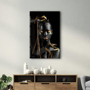 Golden Lips v2 | Glass Wall Art - Artdesigna