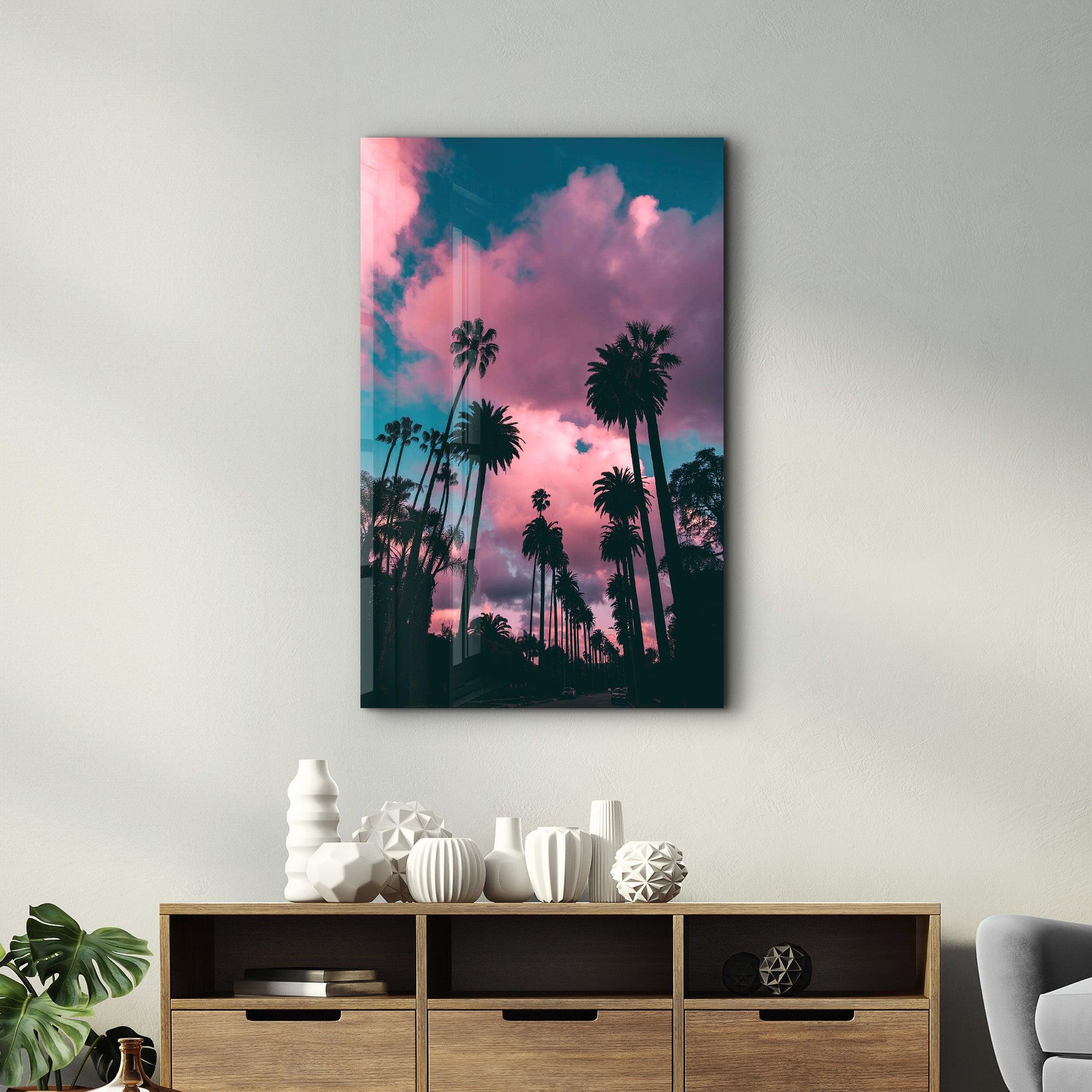 Pink Sky | Designer's Collection Glass Wall Art - Artdesigna