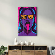 Explicit - Purple | Designer's Collection Glass Wall Art - Artdesigna