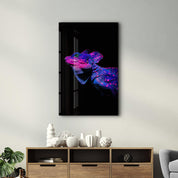 Iguana Blue Purple | Designer's Collection Glass Wall Art - Artdesigna