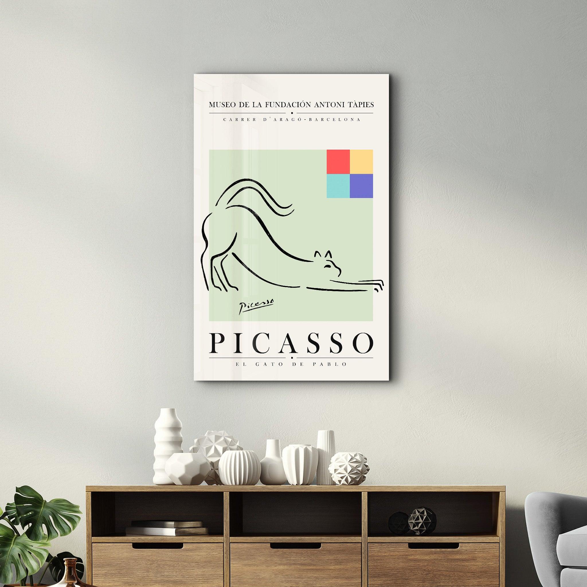 Pablo Picasso - El Gato De Pablo | Gallery Print Collection Glass Wall Art - Artdesigna