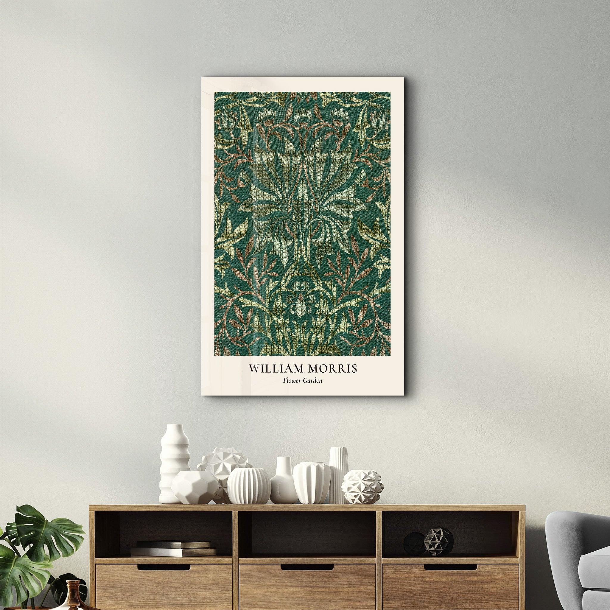 William Morris - Flower Garden | Gallery Print Collection Glass Wall Art - Artdesigna