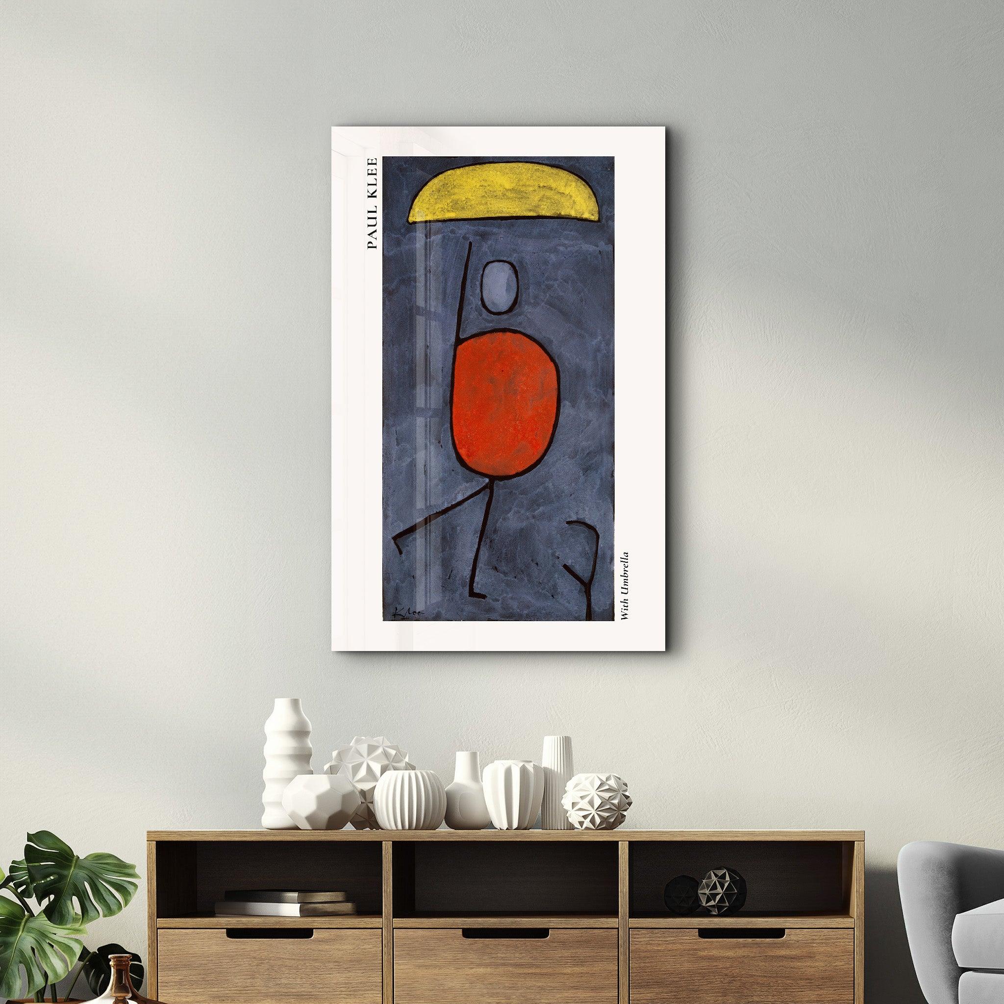 Paul Klee - With Umbrella | Gallery Print Collection Glass Wall Art - Artdesigna